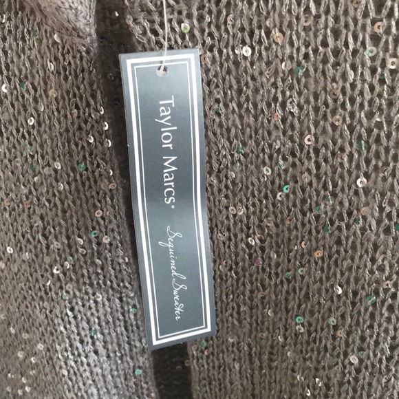 Taylor Marcs Gray Sequined Sweater - Picture 4 of 7